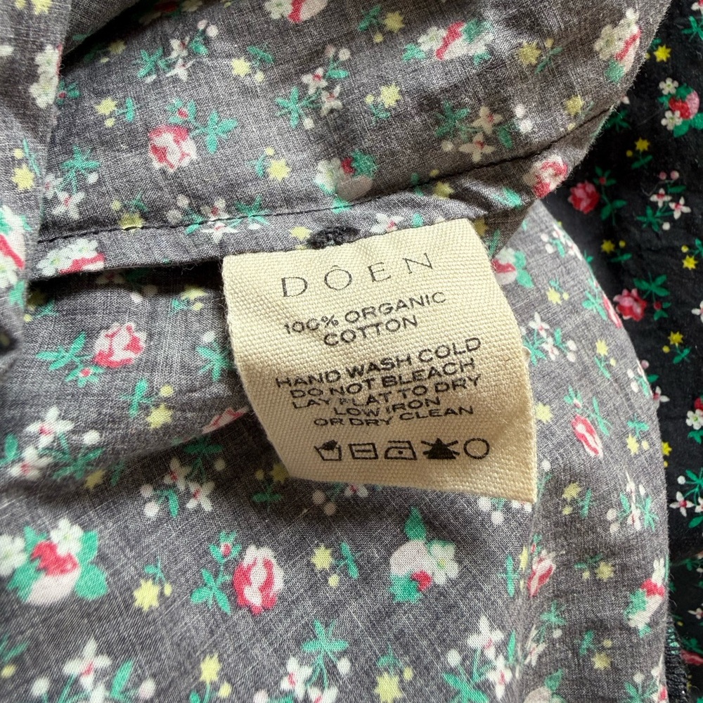 DOEN lisette mini dress montpellier floral small multicolor floral lace collar - Picture 7 of 8